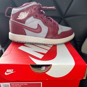 Burgundy and grey Jordan